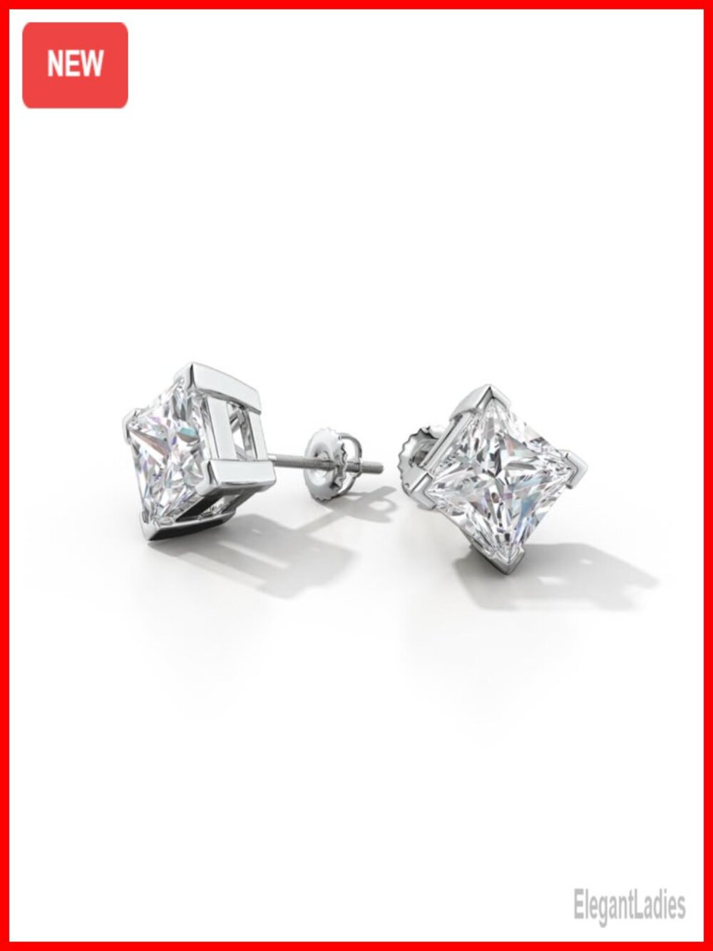 14k Solid Gold Lab-Grown Diamond Stud Earrings 0.5 Carat V-Prong